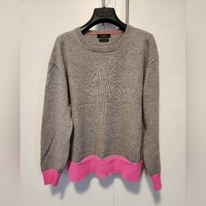 100% quality cashmere gray pink sweater